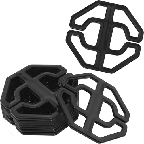 8 Pack Car Seat Cushion Fixing Buckles - Black Plastic Adjustable Clips