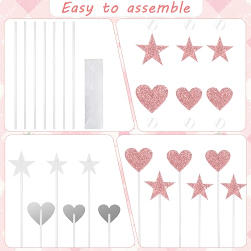 Happy 20th Birthday Cake Topper Set with Rose Gold Decorations