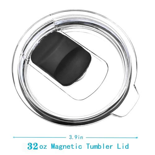 32 oz Tumbler Lid Replacement for Yeti Rambler, 32 oz Mug, BPA Free with 4 Magnetic Slider (2 Pack)