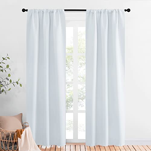 NICETOWN Greyish White Thermal Insulated Curtains - 34"W x 84"L (Pack of 2)