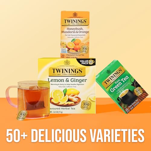 Twinings Honeybush Mandarin & Orange Herbal Tea Bags, 20 Count - Caffeine-Free, Enjoy Hot or Iced (Variation: Honeybush, Mandarin, & Orange / 20 Count Pack of 1)