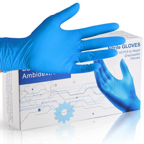 PEIPU Medium Nitrile Disposable Gloves, Powder Free, Pack of 100