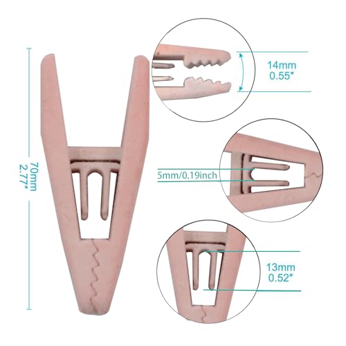 AUXBC Pink Velvet Hanger Clips - 20PCS Non-Slip Finger Clips for Clothes