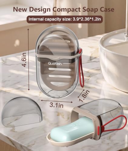 Leakproof Travel Soap Case with Lid - Portable Soap Holder for Gym & Camping