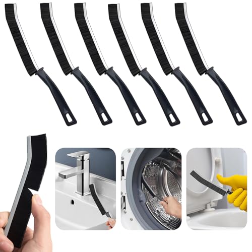 CUNGLIN Crevice Cleaning Brush - Long Handle Narrow Gap Scrubber for Bathroom, Kitchen & Car