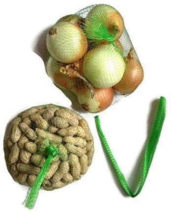 100pcs 15-inch Reusable Green Nylon Mesh Produce Bags for Grocery Storage