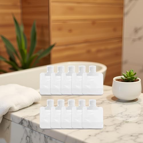 Cauaoa 10 PCS Refillable Travel Toiletry Pouches 30ml Squeeze Bags