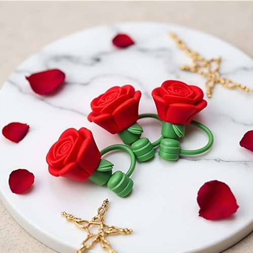 Silicone Rose Flower Straw Covers for Stanley Cup 4-Pack