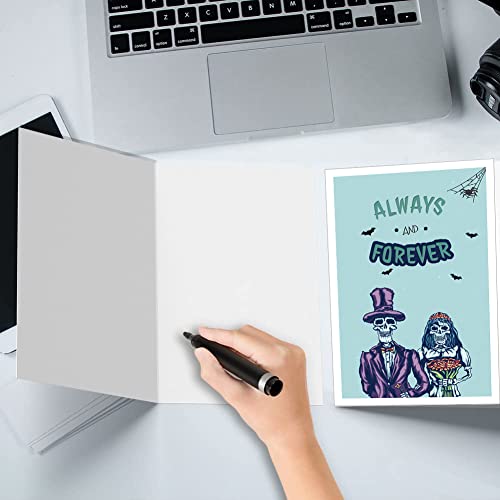 Spercy Funny Skeleton Halloween Card for Him & Her - Romantic Anniversary Card