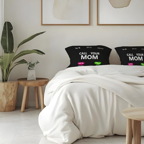 Call Your Mom Flannel Throw Pillow Cover 18x18 - Humorous Dorm Decor 02