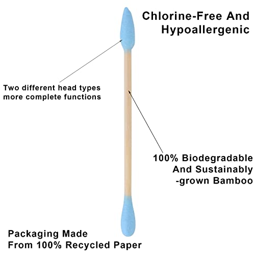 Yoseng Eco-Friendly Bamboo Cotton Swabs Biodegradable Double-Headed