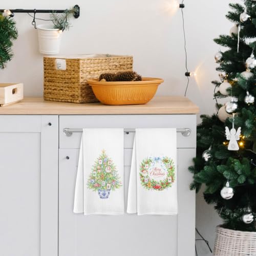 Mahjong Christmas Tree Kitchen Towels Set of 4 - Mahjong_2