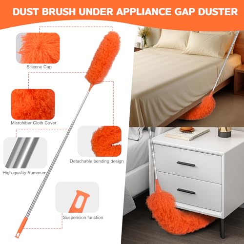 Extendable Microfiber Feather Duster with 30'' to 100'' Pole