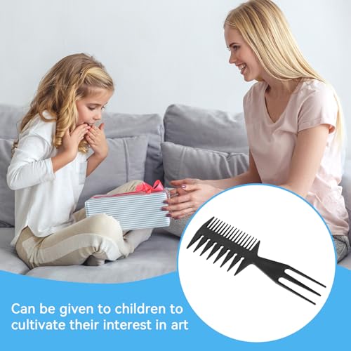 Cyrank 3-in-1 Water Marbling Painting Comb Fish Tail Art Tool for Kids