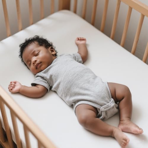 American Baby Company Fitted Crib Sheets, 2 Pack, White & Pink, 28"x52"