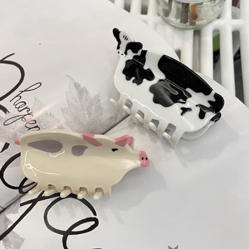 Cow Hair Claw Clip Cute Animal Acetate Hair Accessories for Women