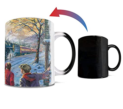 Color Changing Christmas Mug with Thomas Kinkade Train Design - 11 oz