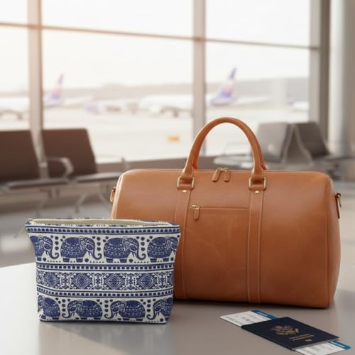 COARA Elephant Travel Makeup Bag - Cute Cosmetic Pouch & Organizer