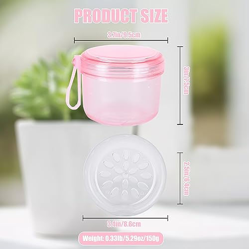 DIDATOOL Leak-Proof Denture Bath Case - Transparent Pink Storage Cup