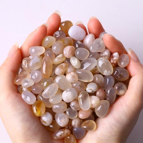 Natural Polished Cherry Agate Tumbled Stones 10oz Gemstones for Home Decor and Energy Healing