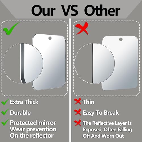 Mcudsy Fogless Shower Mirror - 8x6 Inch Shatterproof Acrylic Shaving Mirror
