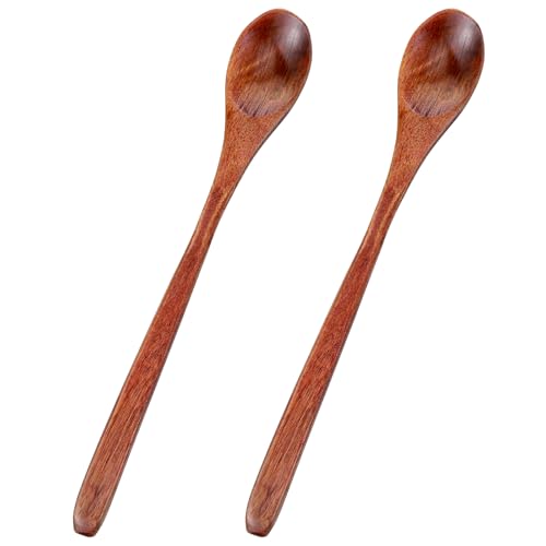 2 Pack 7.6-Inch Wooden Spoons for Honey & Coffee - Padauk