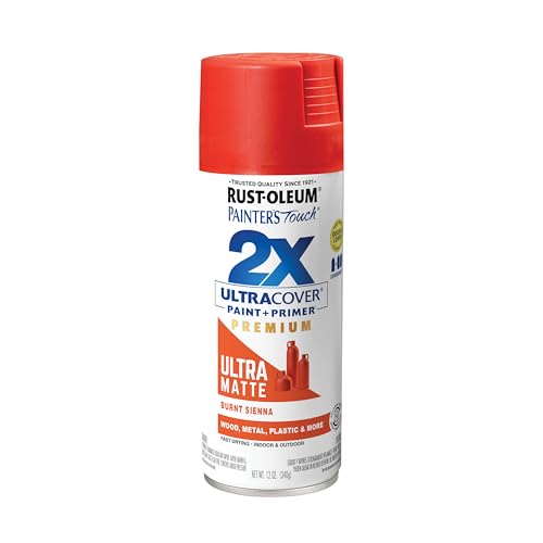 Rust-Oleum Painter's Touch Ultra Matte Spray Paint, Burnt Sienna, 12 oz