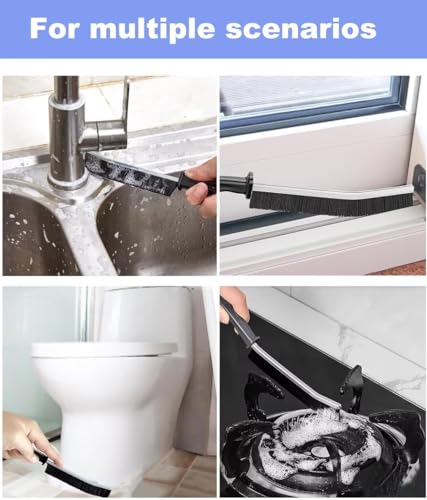 Xemnys 4-Piece Crevice Cleaning Brush Set for Tile Grout and Toilet Rims
