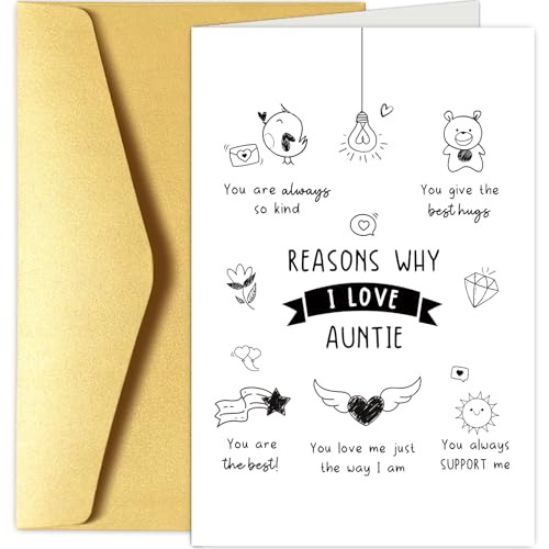 Chenive Birthday and Mother's Day Card for Auntie - Elegant Appreciation Gift