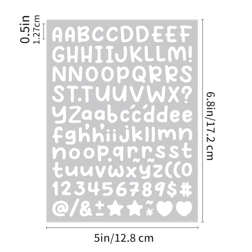 0.5 Inch Alphabet Stickers - 1120 Self-Adhesive Vinyl Letters & Numbers