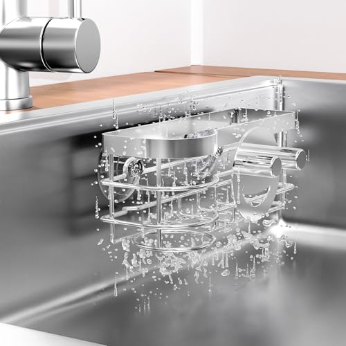 Cisily Stainless Steel Sponge Holder for Kitchen Sink Caddy