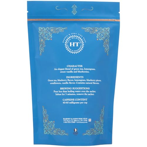 Harney & Sons Blueberry Green Tea Sachets - 25 Count Caffeinated