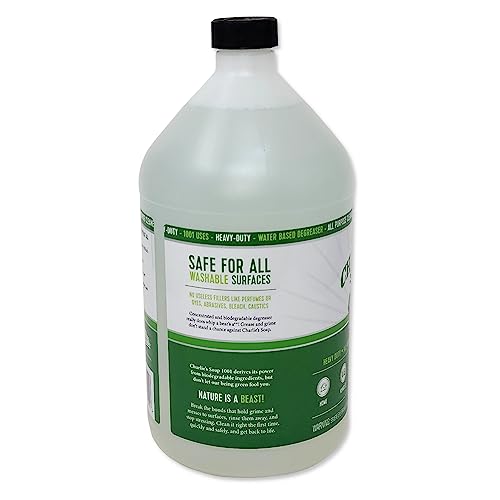 Charlie's Soap 1001 Cleaner - Heavy Duty Biodegradable Concentrated All Purpose Water Based Degreaser (1 Gallon, 1 Pack) - Safe Residential, Commercial, & Janitorial Cleaner