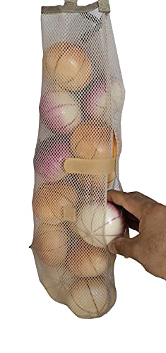 GINFH Hanging Mesh Produce Bags - 5-Pack Reusable Potato & Onion Storage