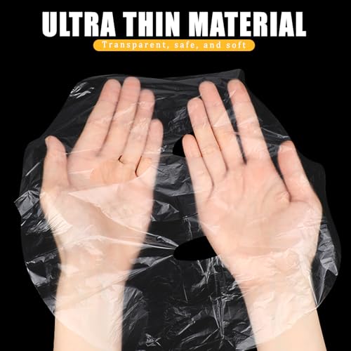 Salbsever 200 Pcs Disposable Plastic Facial Sheet Masks for Skin Care & DIY Spa