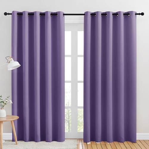 NICETOWN Blackout Curtains, Lilac Purple Thermal Insulated Drapes, 70x84 Set
