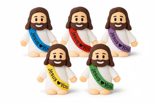 Mini Jesus Figurines - 5 Pcs Prayer & Religious Decor Statues