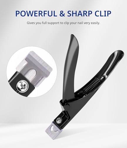 AIRSEE Professional Stainless Steel Acrylic Nail Clippers - Adjustable False Nail Cutter