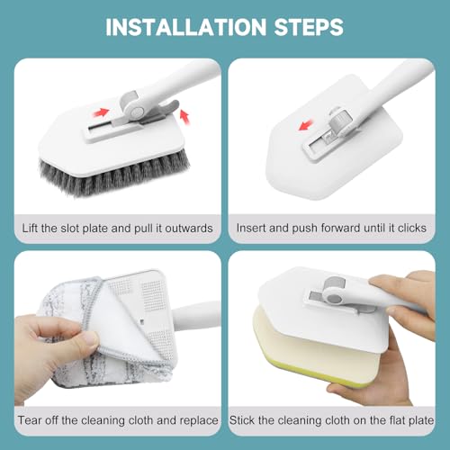 Nacena 4-in-1 Shower Scrubber with Adjustable Long Handle