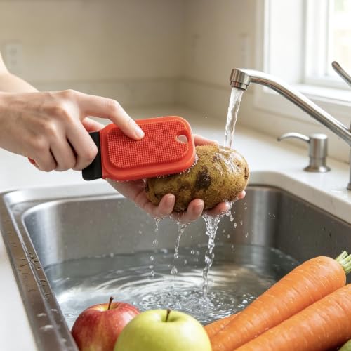 3-Piece Silicone Dishwashing Brush Set - Double-Sided Kitchen Scrubber