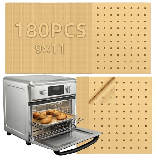 MEIYA Disposable Air Fryer Liners, 9x11 Inch Parchment Paper, 180 Pack