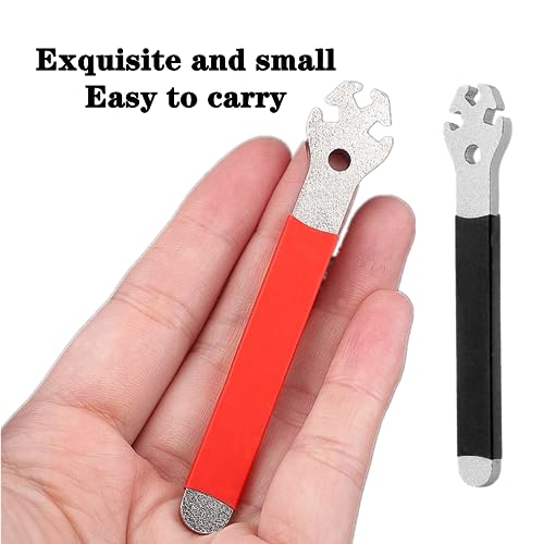 2 PCS Bicycle Spokes Wrench Durable Bike Spoke Wrench Spoke Tool Bicycle Wrench Tool Cycling Spanner for Biking Cycling Mountain Bike(Black+Red)