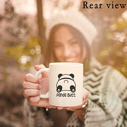 Cute Panda Coffee Mug White Panda Butt Gift 11oz - Funny Kitchen Drinkware