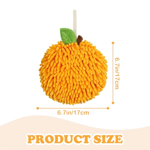 Tyrafry Chenille Hand Towel - Soft Absorbent Hanging Towel, Persimmon 7x7"