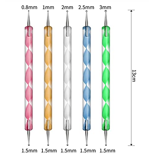 JOYJULY 20-Piece Nail Art Brush Set and Double-Ended Dotting Pens