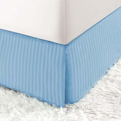 HENGWEITEXT Queen Size Pleated Bed Skirt with Split Corners