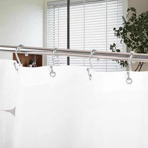 Resze Heavy Duty S-Shape Shower Curtain Hooks - Rustproof Metal Rings, 12 Pack