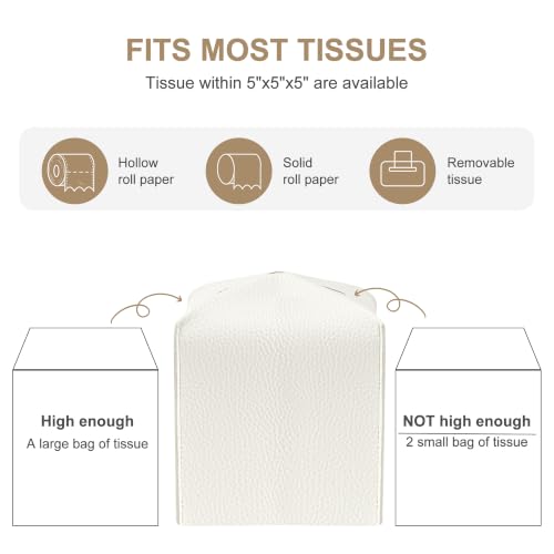 White Square Tissue Box Cover with Coasters & Cleaning Cloth Set - Modern Home Decor