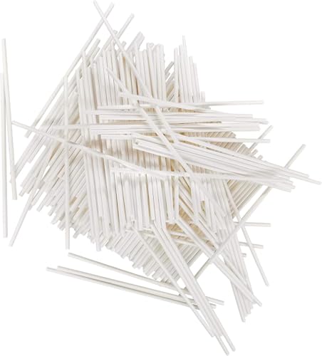 TAIHUIMY 5-Inch White Paper Lollipop Sticks - 200 Count Cake Pop Sticks