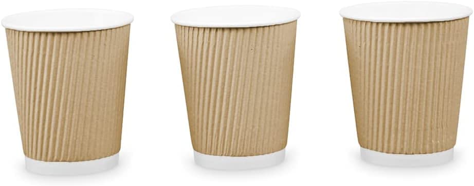 Ripple Paper Cups for Coffee & Tea Made in USA | Bulk for Home, Office, Restaurants & Coffee Shops | Recyclable, Insulated, & Disposable To-Go Cups for Hot Beverages (8oz -500 Count)